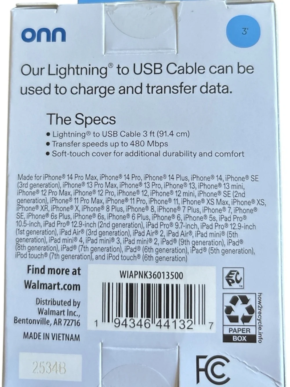 Onn durable lightning